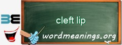 WordMeaning blackboard for cleft lip